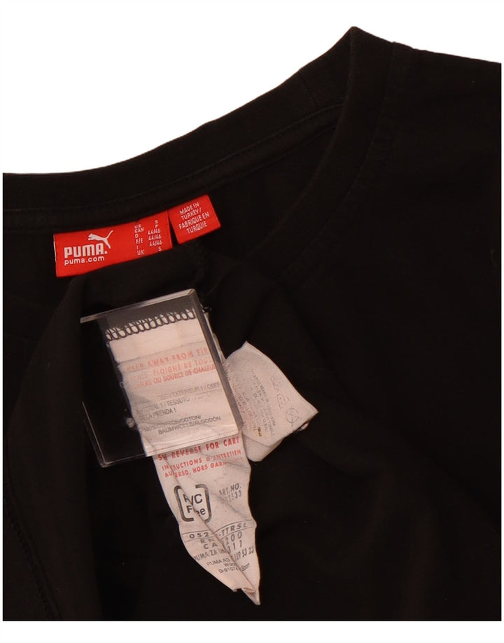 PUMA Damen Graphic T-Shirt Top UK 10 Small Schwarz Baumwolle