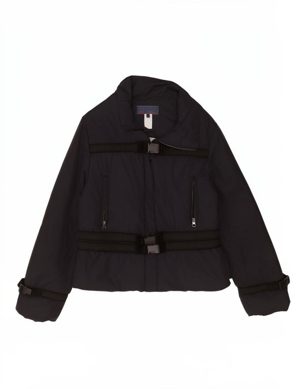 Les Copains Damen Graphic Windjacke IT 44 Medium Schwarz