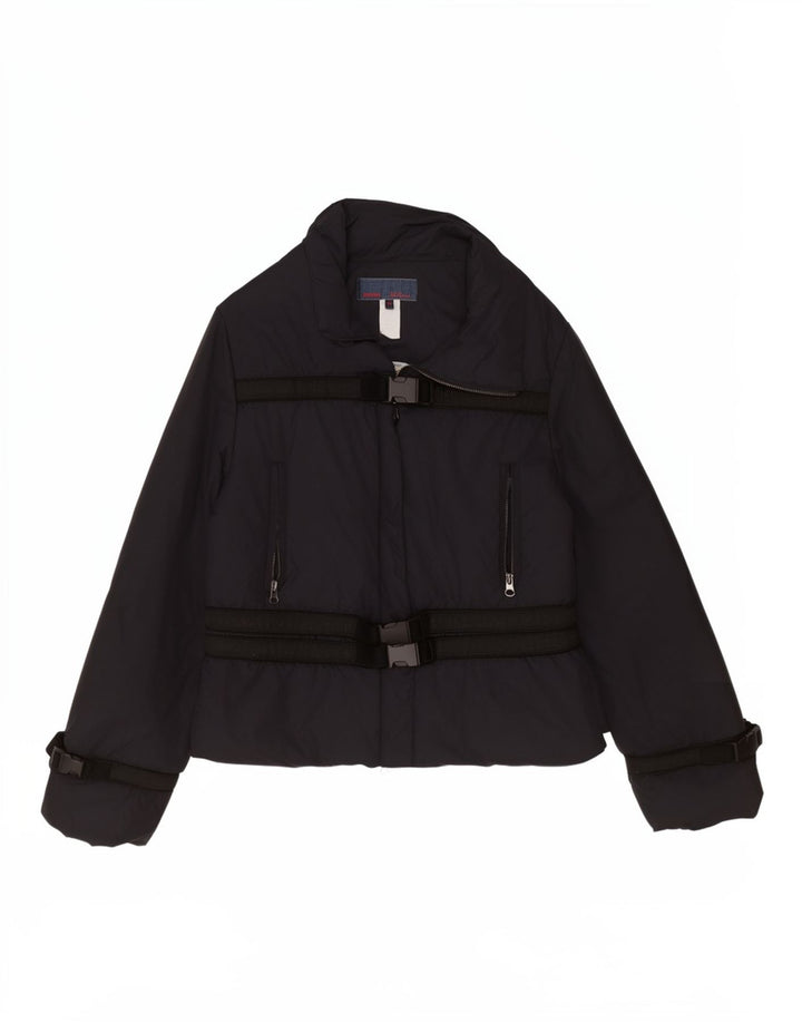 Les Copains Damen Graphic Windjacke IT 44 Medium Schwarz