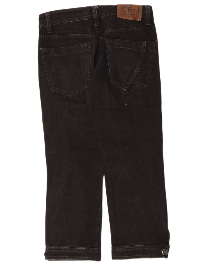 Gerade geschnittene Damenjeans von Iceberg, W29, L25, schwarze Baumwolle