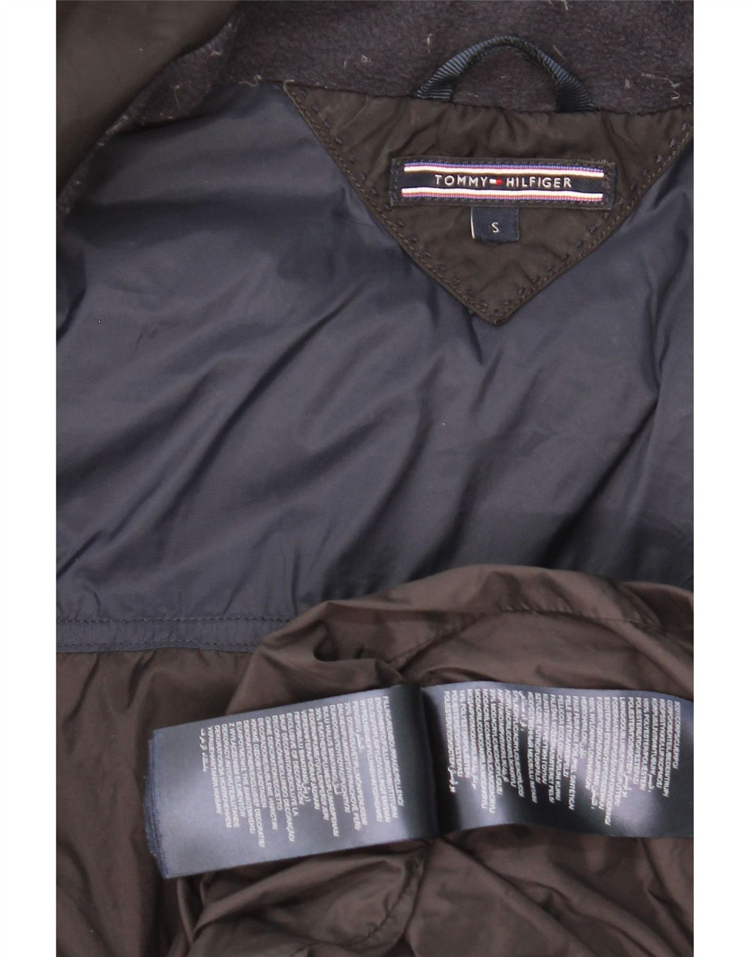 Tommy Hilfiger Wattierter Damenmantel mit Kapuze, UK 16, Small, Schwarz, Polyester