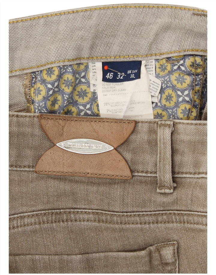 Trussardi Damen Slim Jeans W30 L29 Beige Baumwolle