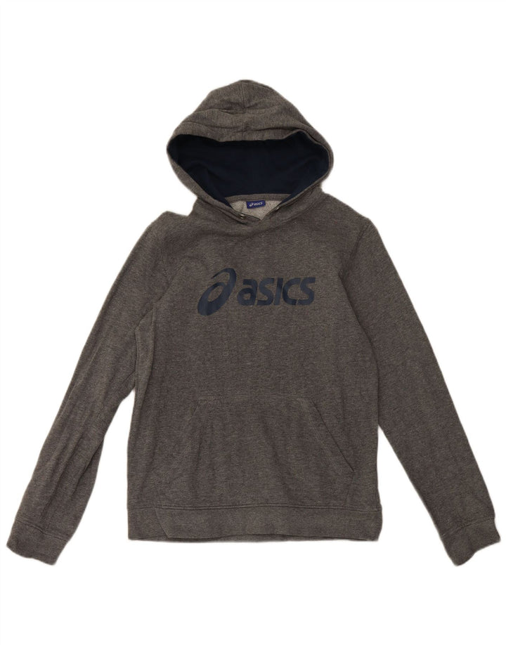 Asics Herren Graphic Hoodie Pullover Kleine graue Baumwolle