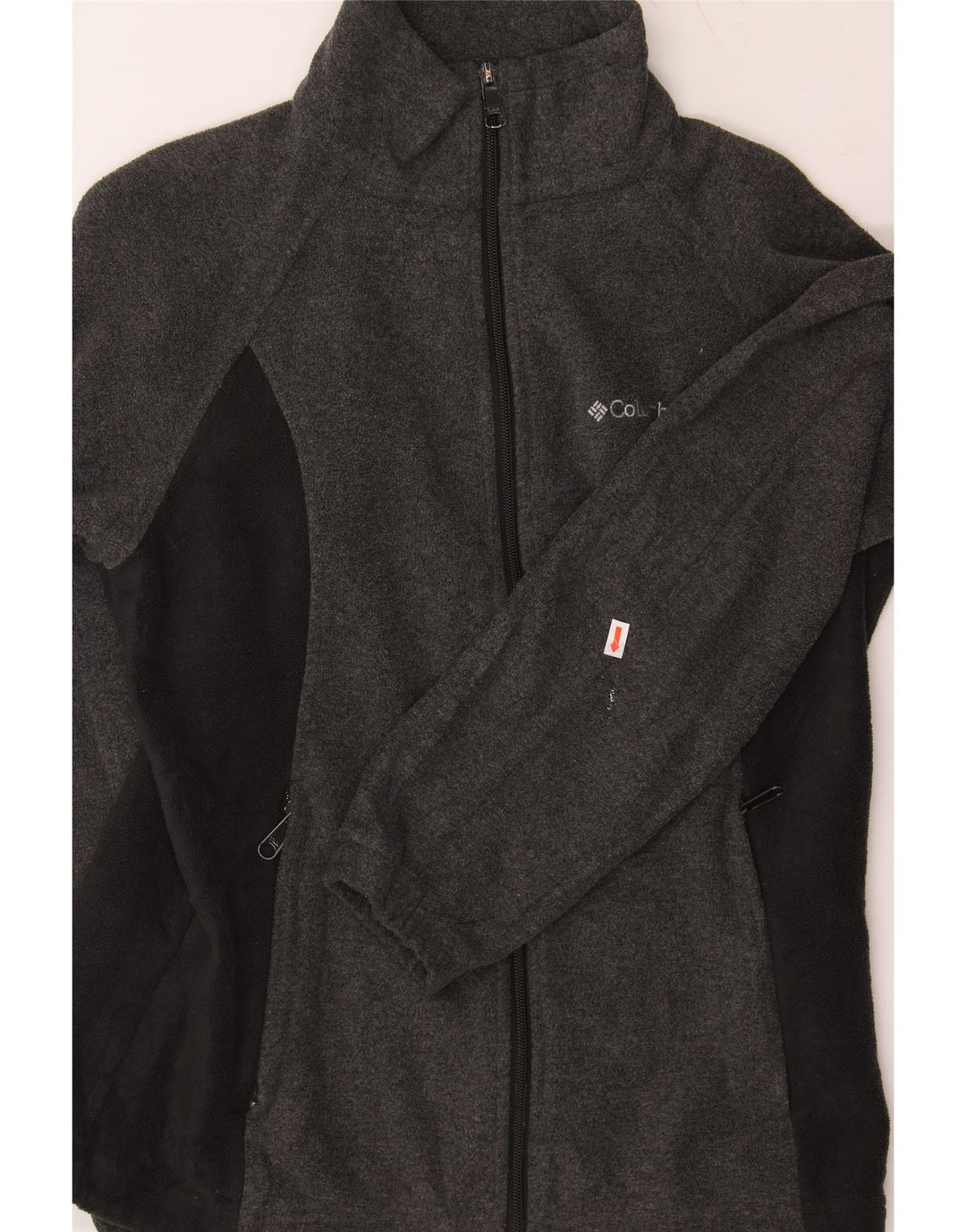 COLUMBIA Womens Fleece Jacket UK 12 Medium Grey Colourblock Polyester Vintage Columbia and Second-Hand Columbia from Messina Hembry 
