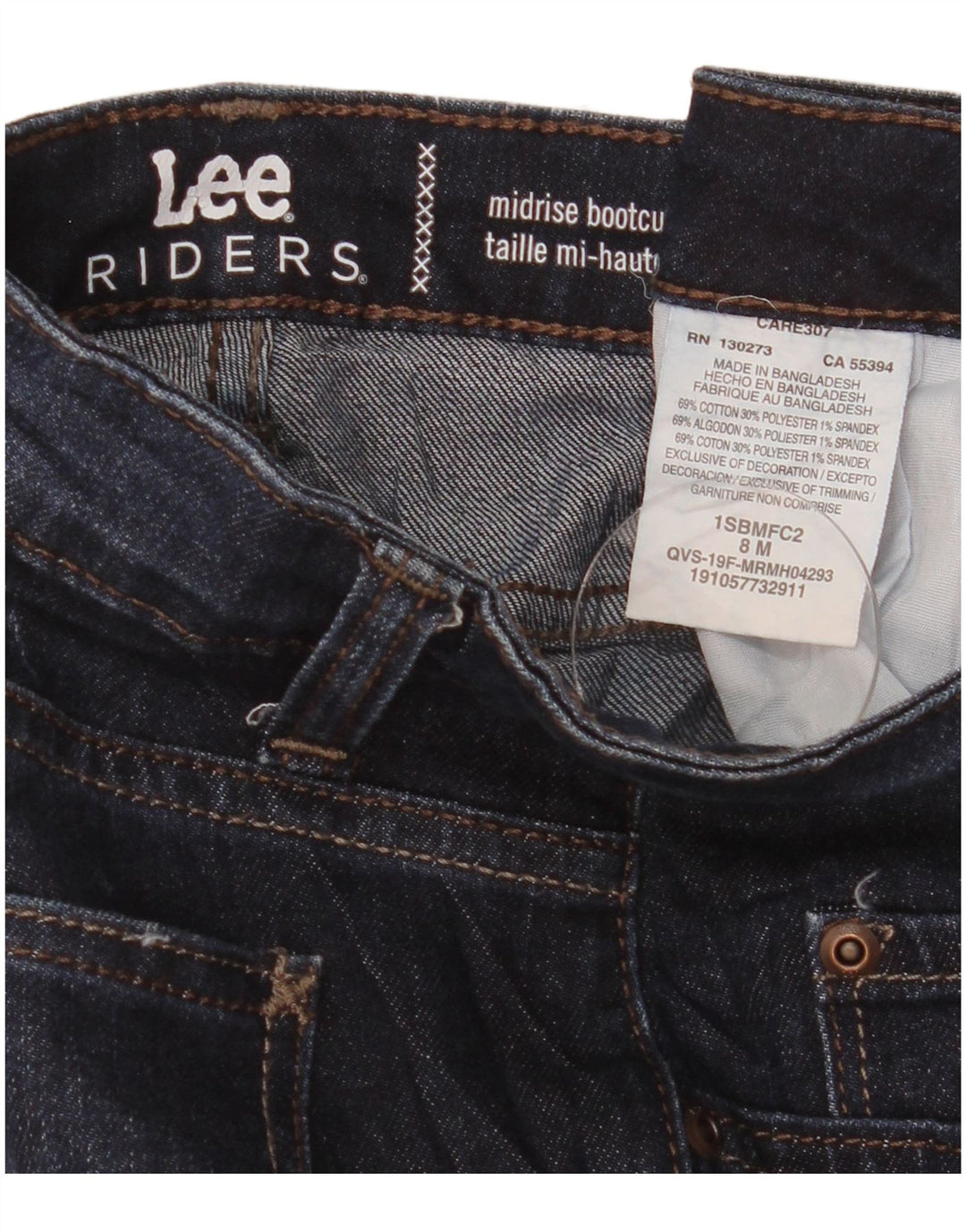 Lee Damen Riders Mid Rise Bootcut Jeans US 8 Medium W31 L32 Marineblau