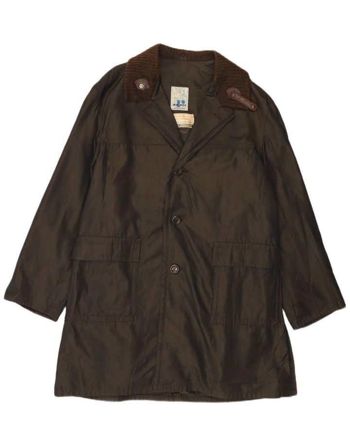 RADICI Herren Regenmantel IT 50 Large Khaki Baumwolle
