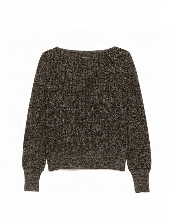 Marks & Spencer Damen-Pullover mit U-Boot-Ausschnitt, Gr. 12, mittlere schwarze Viskose
