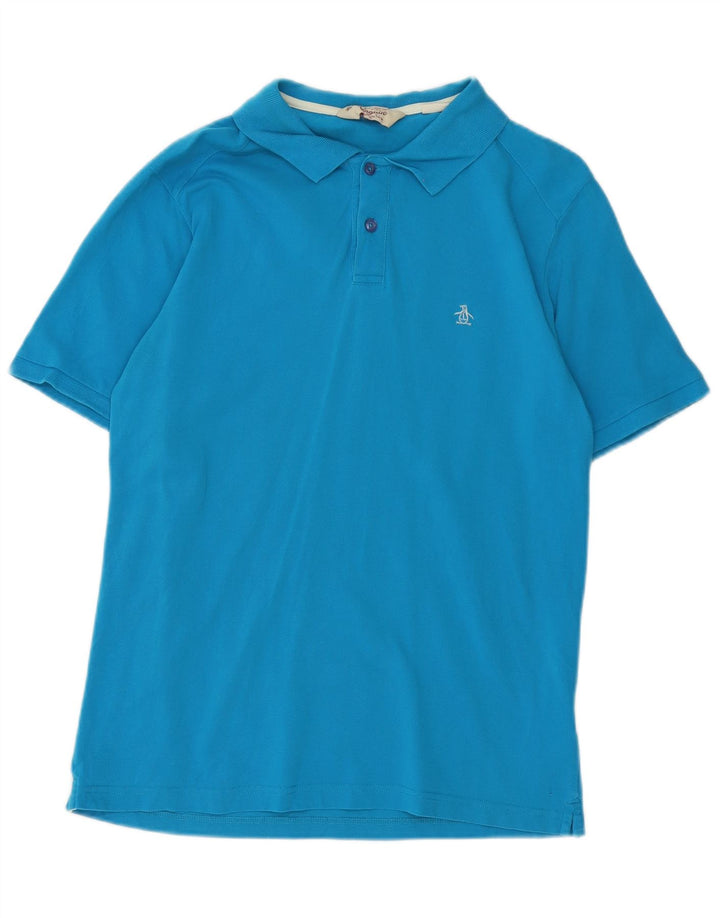 Penguin Herren Heritage Slim Fit Poloshirt Mittelblaue Baumwolle