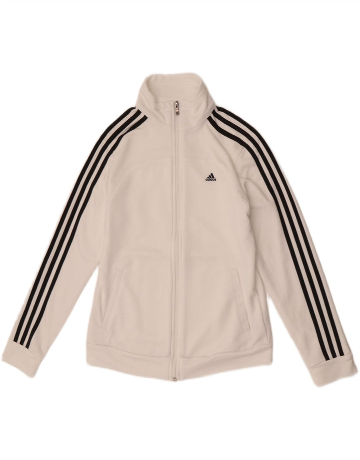 Adidas Damen Climalite Trainingsanzug Top Jacke UK 12/14 Medium Weiß