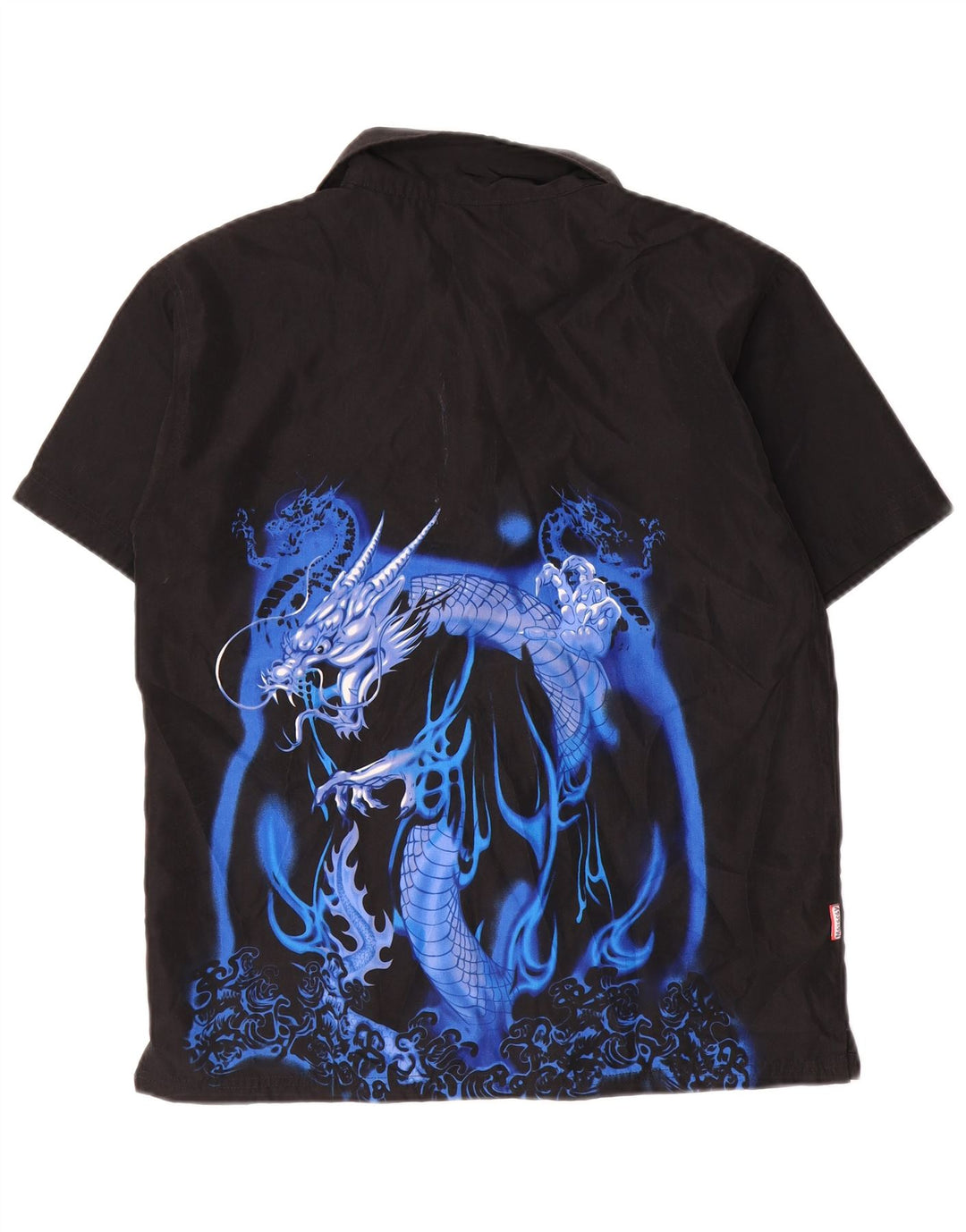 Vintage-Kurzarmshirt mit Grafik für Jungen, 15–16 Jahre, aus schwarzem Polyester