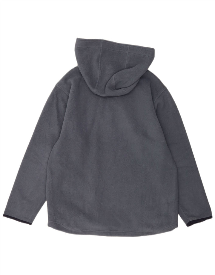 Kappa Herren-Fleecepullover mit Kapuze und Reißverschluss am Hals, mittelblaues Polyester