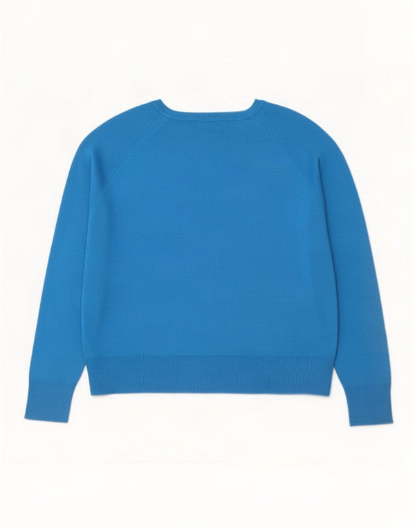 Zara Damen-Pullover mit U-Boot-Ausschnitt, UK 16, Größe L, blaue Viskose