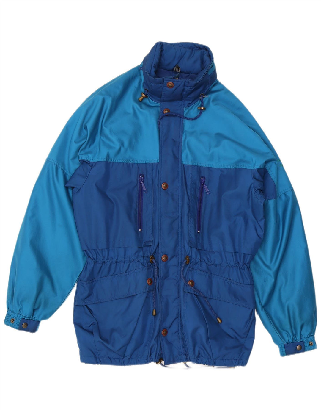 Dubin Herren-Skijacke mit Kapuze, IT 52 XL, blaues Farbblock-Polyester