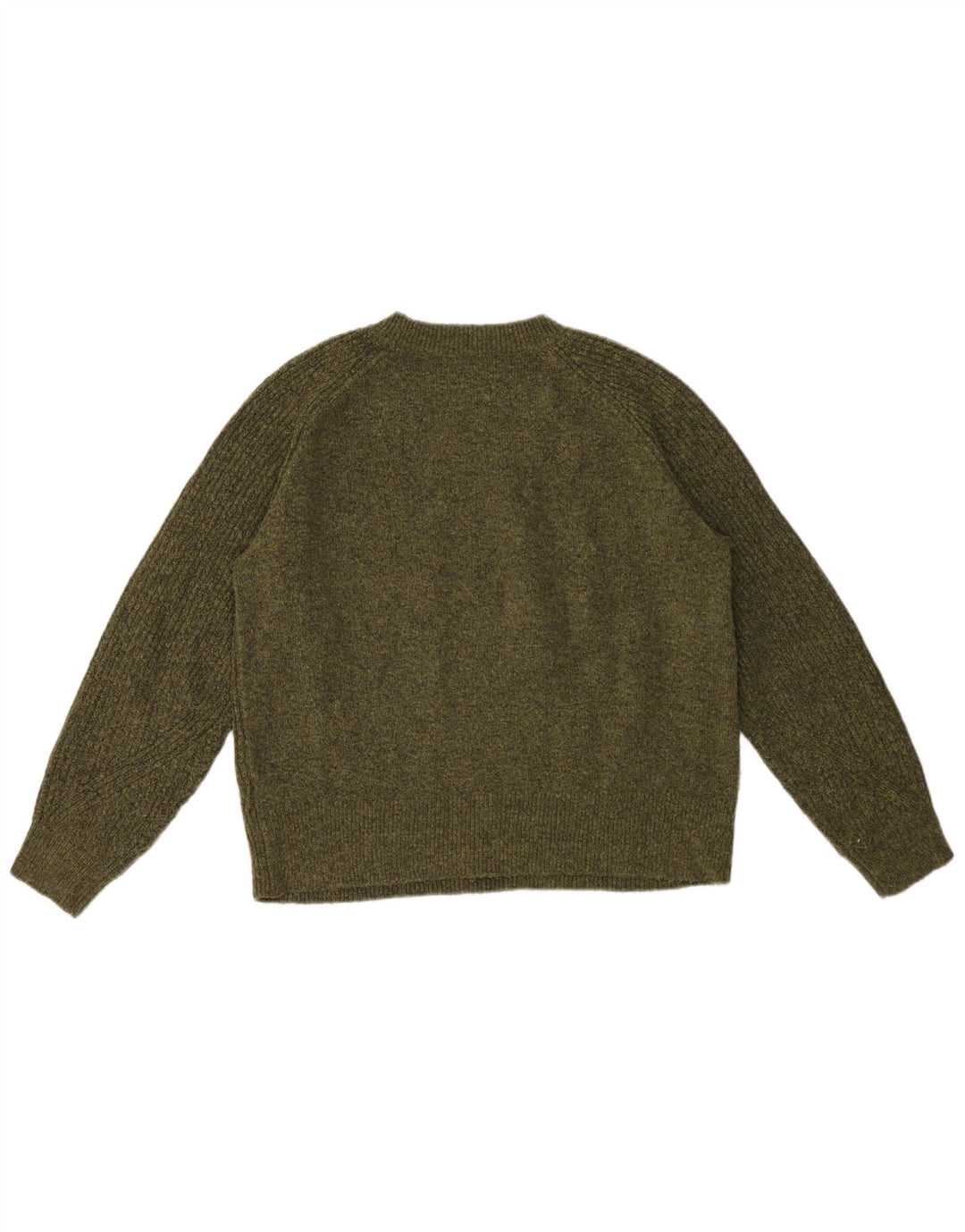 Marks & Spencer Womens Boat Neck Jumper Sweater UK 14 Medium Khaki Flecked