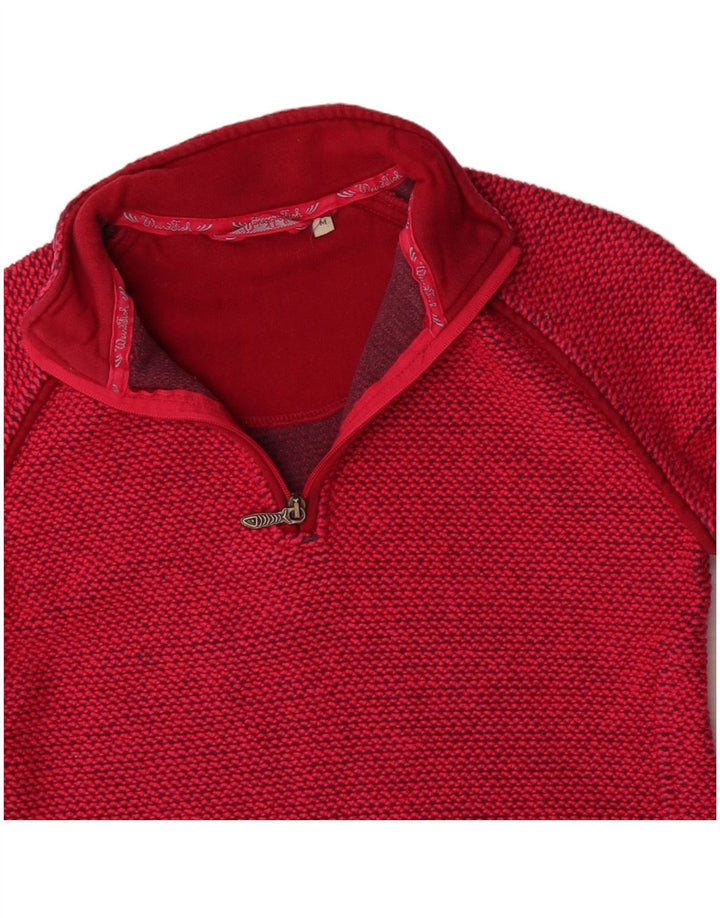 WEIRD FISH Damen-Sweatshirt mit Reißverschluss am Hals, UK 12, Mittelrot