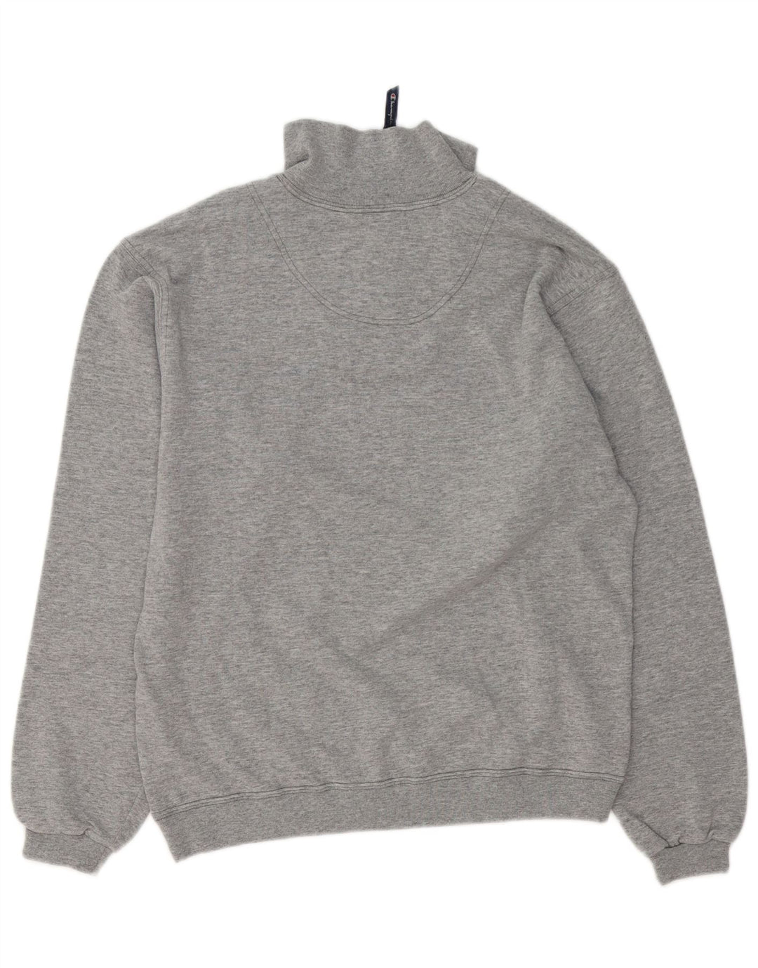 Champion Herren-Sweatshirt mit Reißverschluss am Hals, klein, grau gesprenkelte Baumwolle