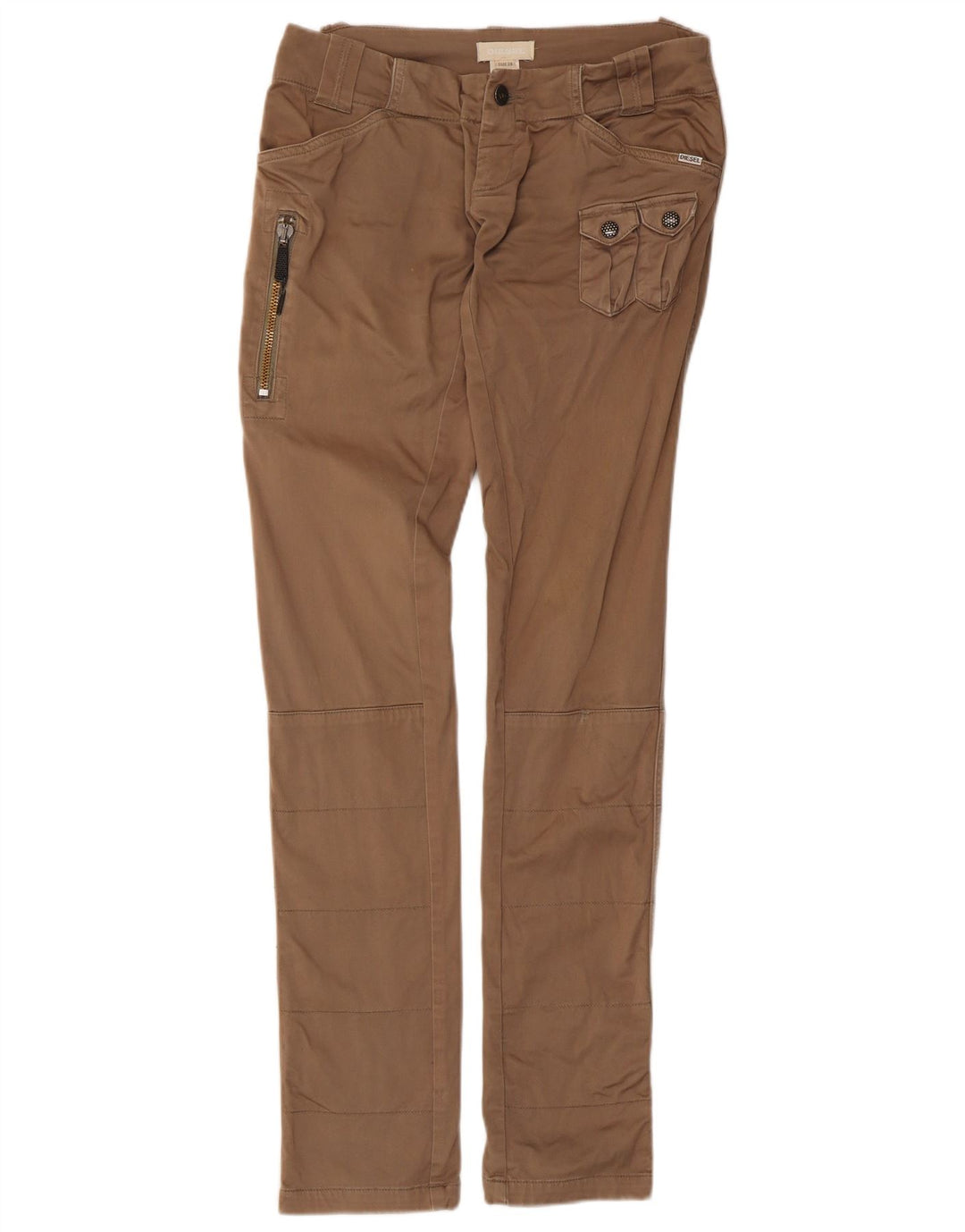 Diesel Damen Slim Cargohose W28 L33 Braune Baumwolle