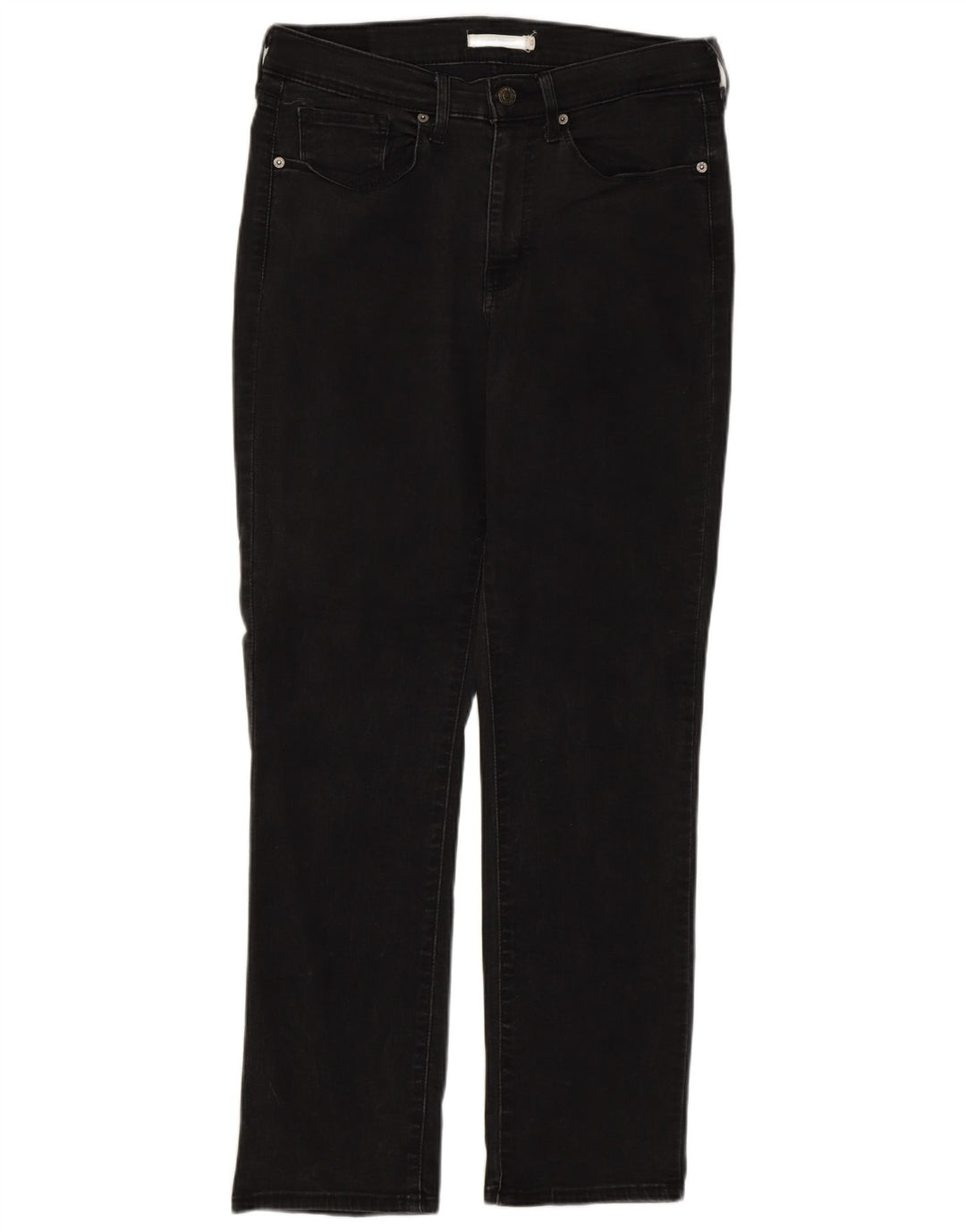 LEVI'S Damen-Jeans mit hoher Taille, gerade, US 10, Größe L, W30, L30, Schwarz