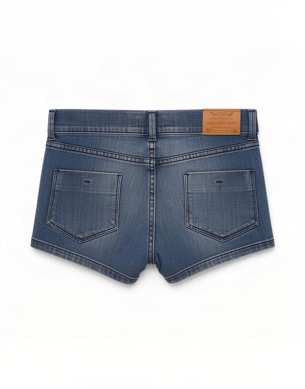 Zara Damen Jeansshorts EU 38 Small W28 Blaue Baumwolle