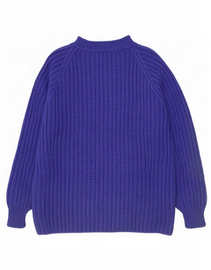 Vintage Herren Rollkragenpullover Pullover Mittelblau