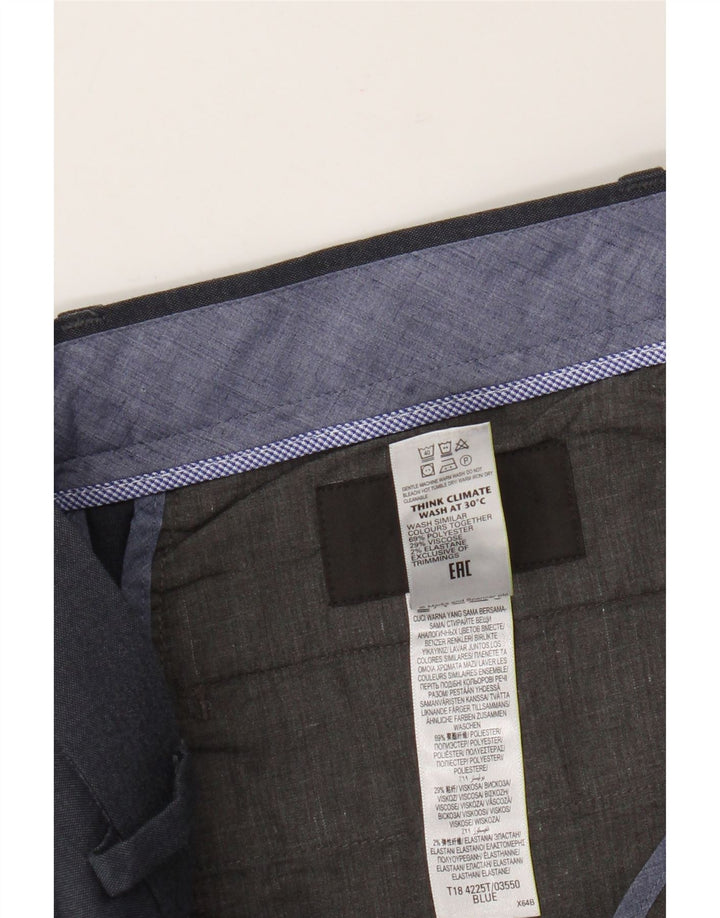 Marks & Spencer Maßgeschneiderte, gerade Freizeithose für Herren, W34, L29, Blau