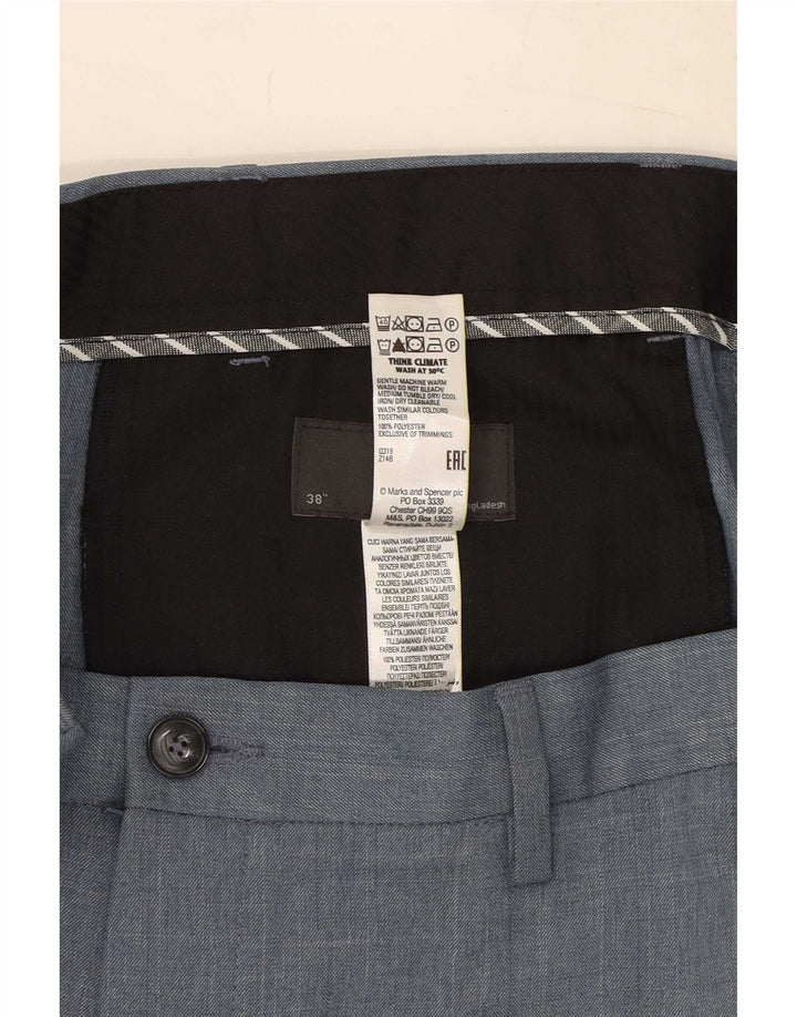 Marks & Spencer Herren-Chinohose, normal, W38, L33, Blau, Polyester
