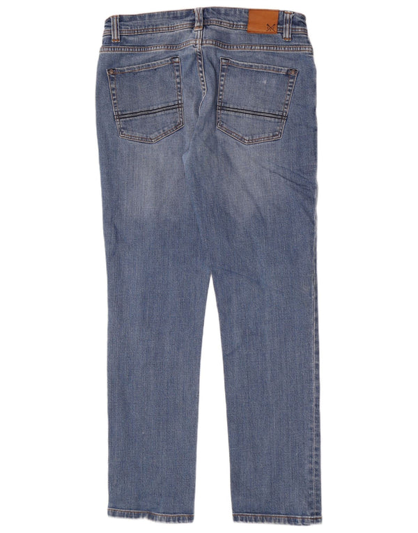 Crew Clothing Damen Straight Jeans W34 L32 Blaue Baumwolle
