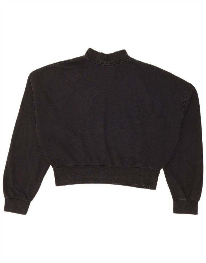 Nike Womens Crop Oversized Sweatshirt Pullover UK 14 Mittelschwarze Baumwolle