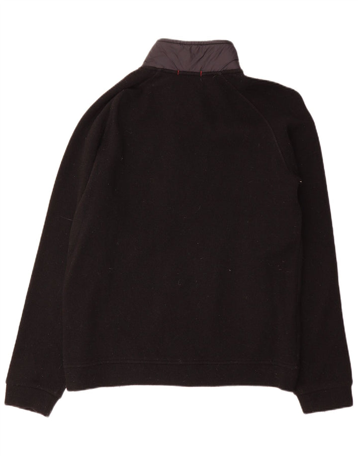 Woolrich Herren-Strickjacke, kleine schwarze Wolle im Farbblockdesign