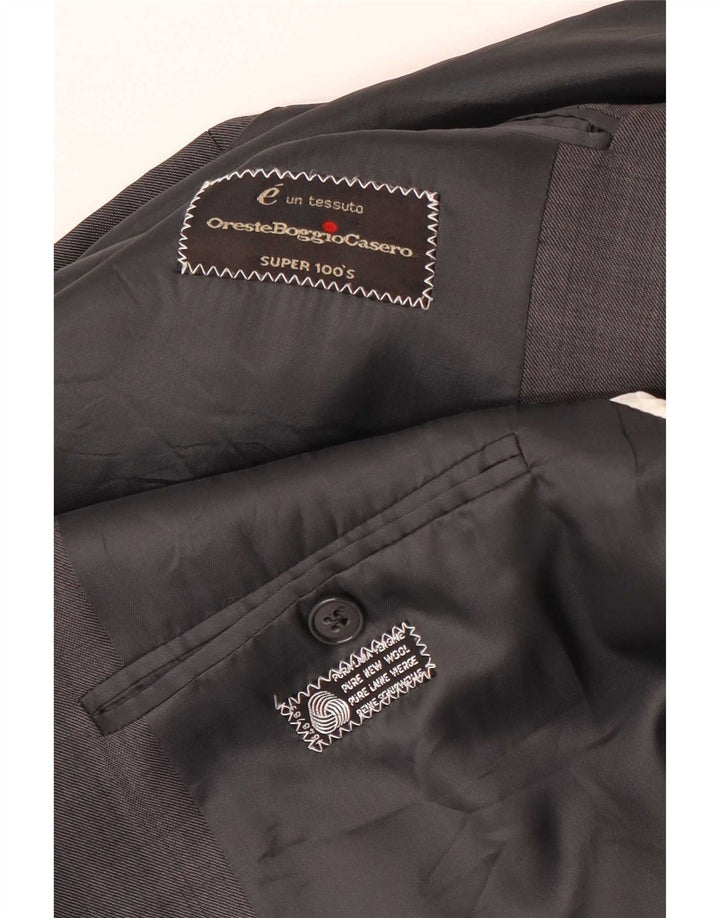 Oreste Boggio Casero Herren Zweireiher Blazer Jacke UK 38 Mittelgrau