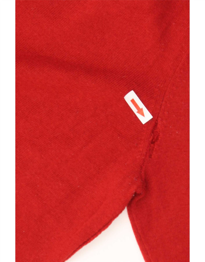 Napapijri Herren-Pullover mit Rundhalsausschnitt, mittelrote Merinowolle