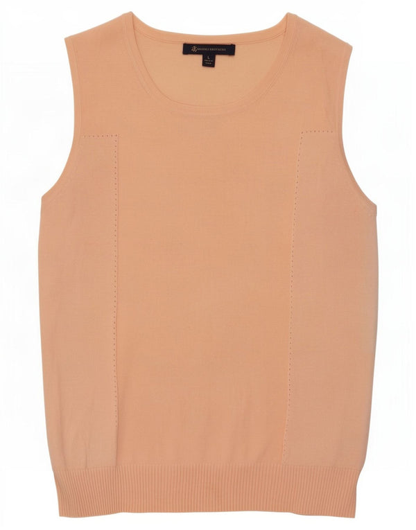 Brooks Brothers Damen Weste Tank Top UK 14 Large Rosa Baumwolle