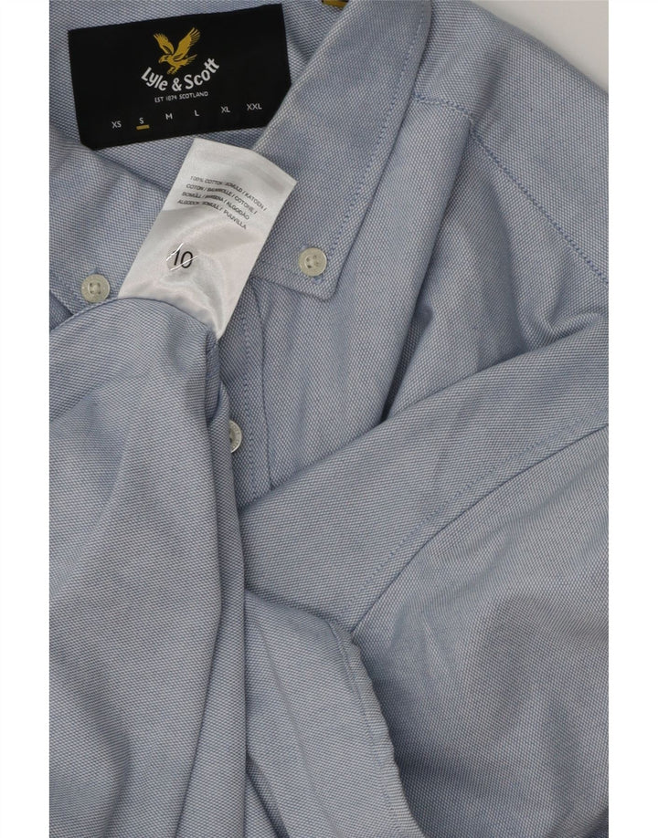 Lyle & Scott Herren-Kurzarmhemd, Größe S, Blau, Baumwolle