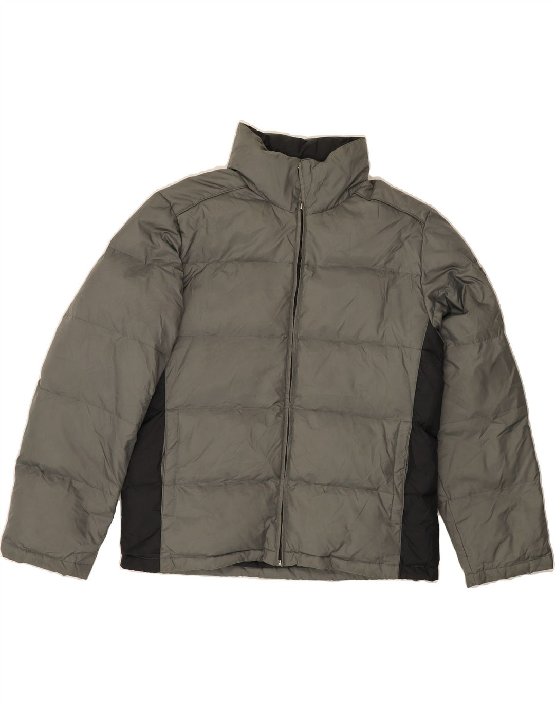 CHAMPION Mens Padded Jacket UK 40 Large Grey Colourblock Polyester Vintage Champion and Second-Hand Champion from Messina Hembry 