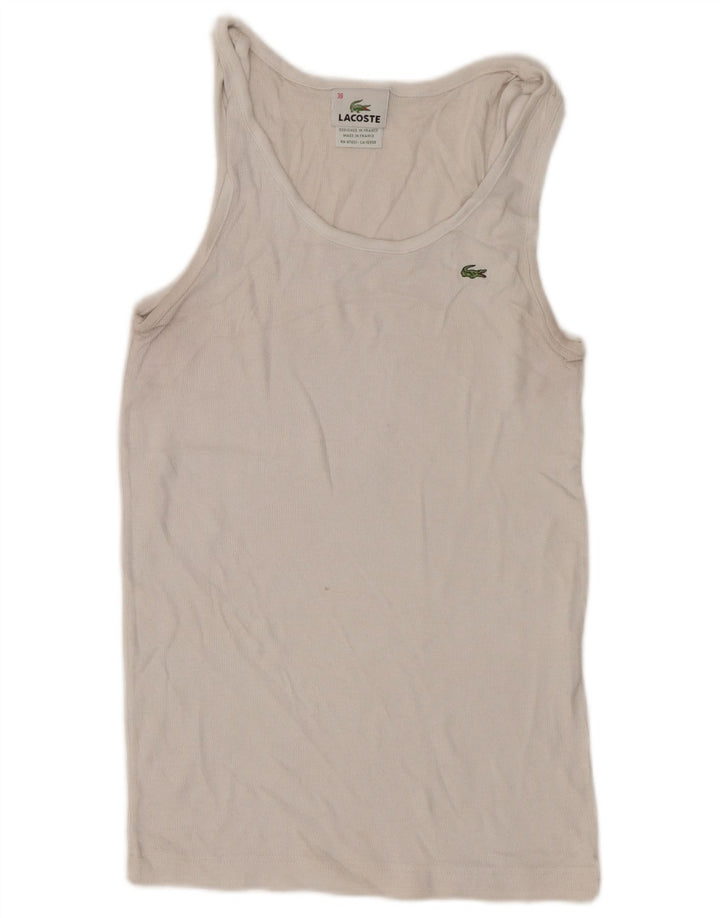 Lacoste Damen-Trägershirt, Größe 38, mittelweiße Baumwolle