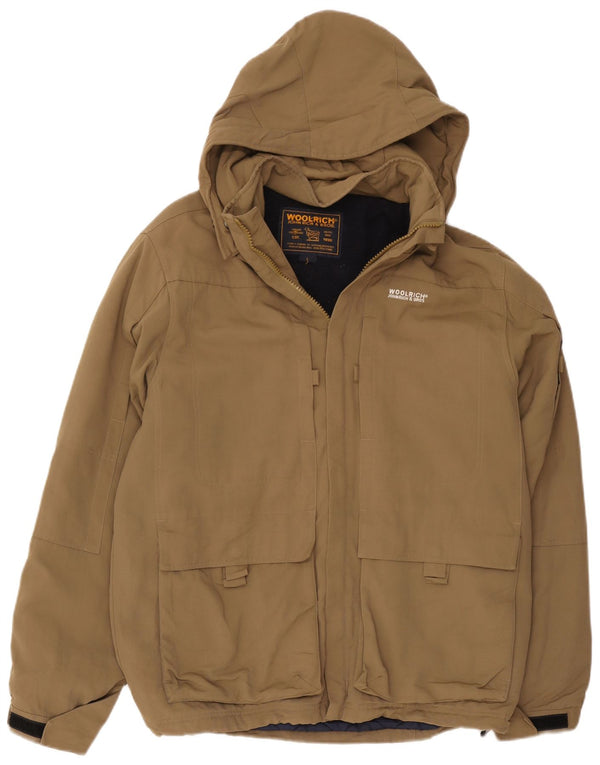 Woolrich Herren-Windjacke mit Kapuze, UK 40, Größe L, Khaki, Nylon