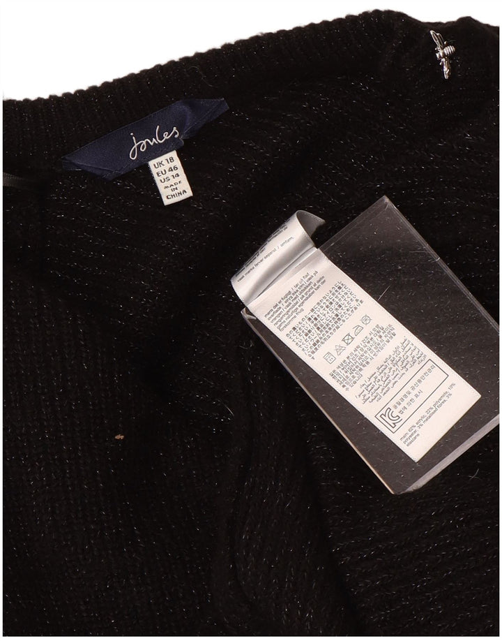 JOULES Damen-Strickjacke in Übergröße, Gr. 18, XL, schwarz geflecktes Acryl