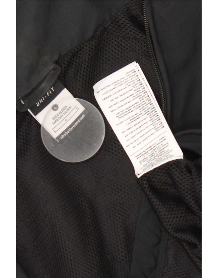 Nike Herren-Dri-Fit-Trainingsanzug-Top-Jacke, großes, schwarzes Polyester