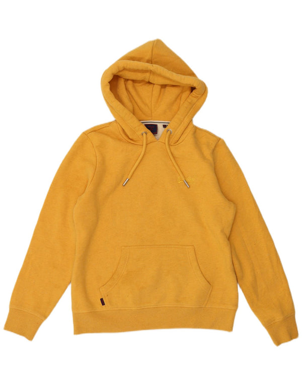 Superdry Damen Kapuzenpullover UK 12 Mittelgelbe Baumwolle