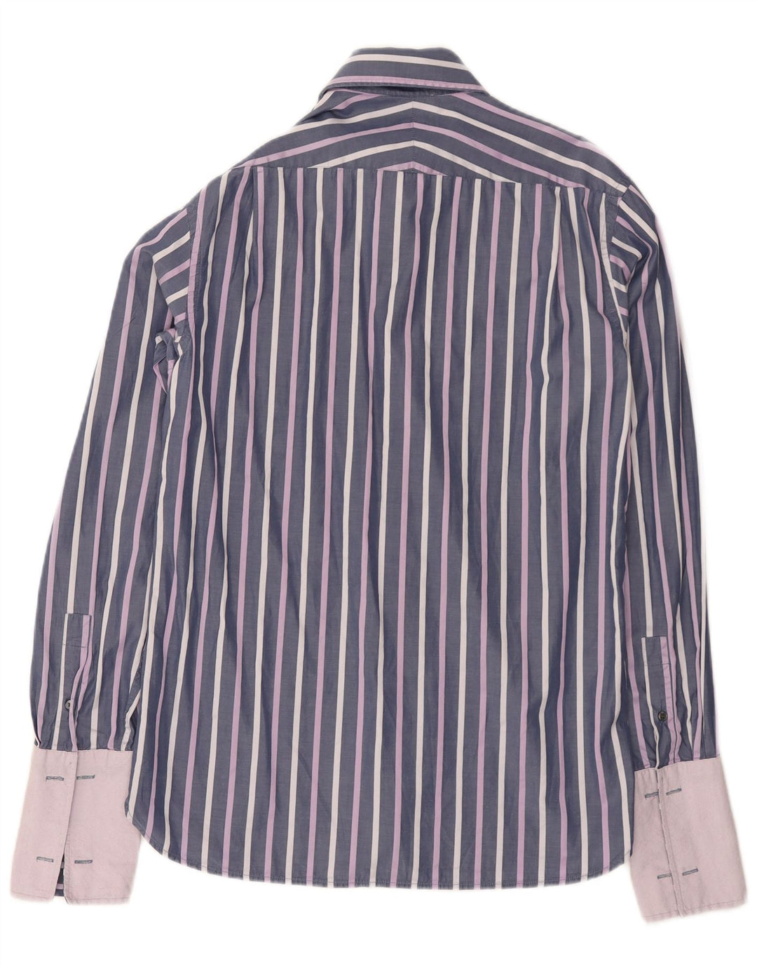 Ted Baker formelles Herrenhemd, Größe 15 1/2, mittelviolette Nadelstreifen-Baumwolle