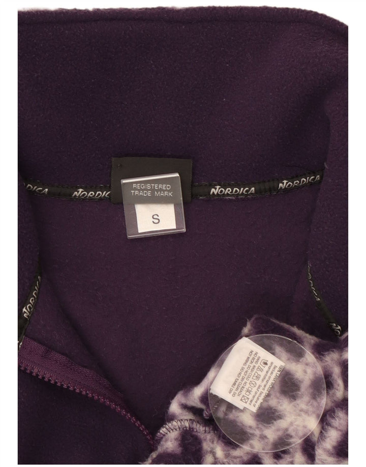 Nordica Womens Übergroßer Fleecepullover mit abstraktem Muster UK 10 Small Lila