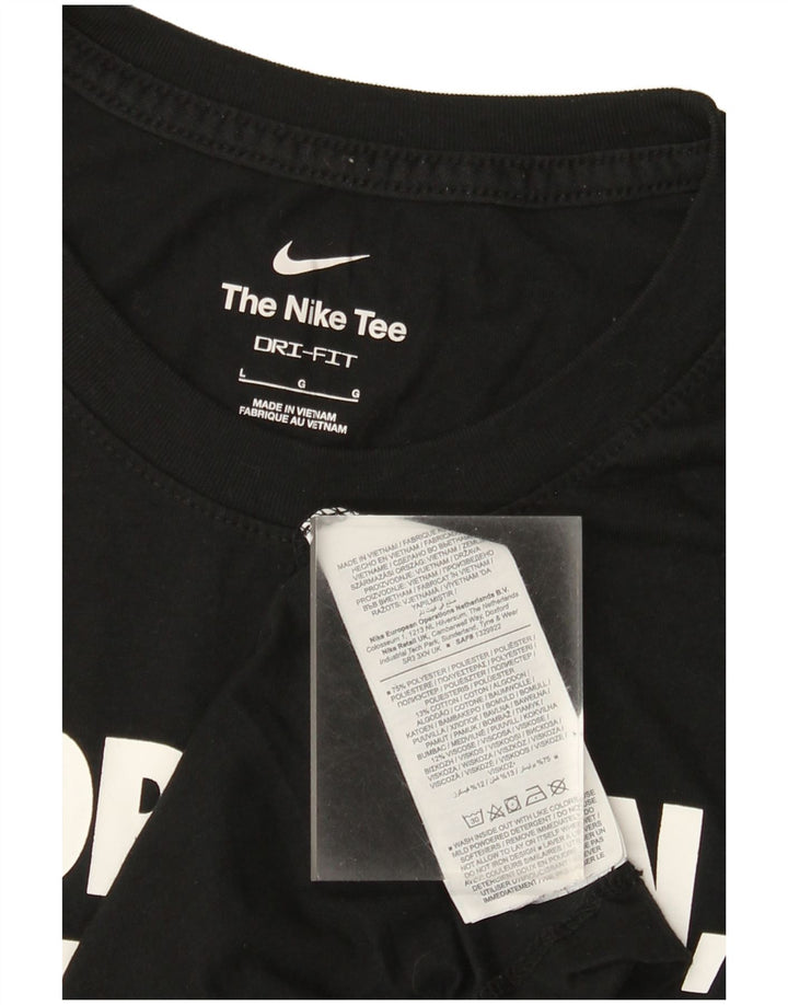 Nike Herren Dri Fit Graphic T-Shirt Top Large Schwarz Polyester