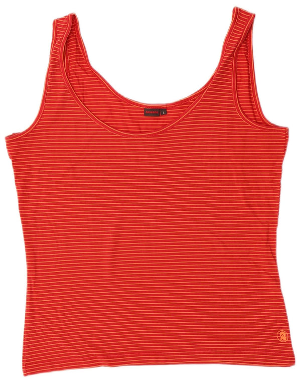 INVICTA Damen Weste Top UK 14 Große rote Nadelstreifen-Baumwolle