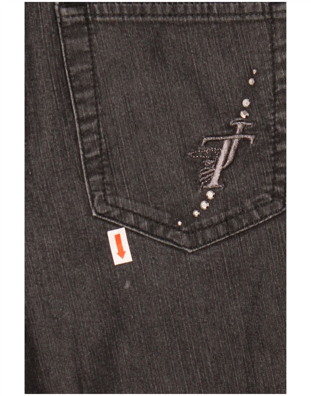 TRUSSARDI Damen Straight Jeans W25 L29 Schwarze Baumwolle
