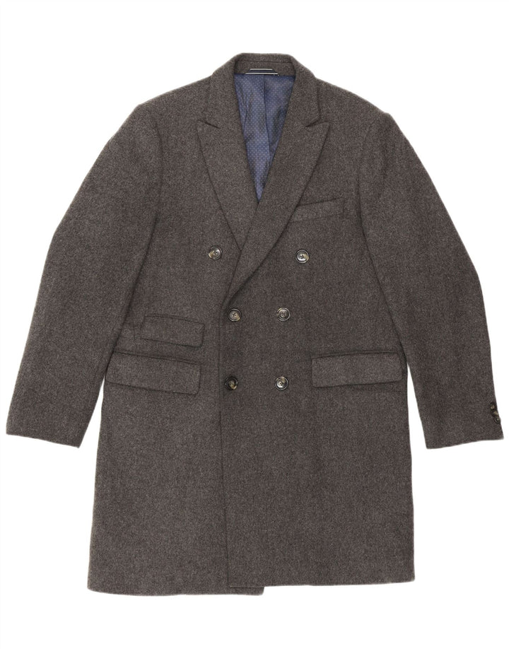 Gant Herren Zweireihiger Mantel UK 40 Große graue Wolle