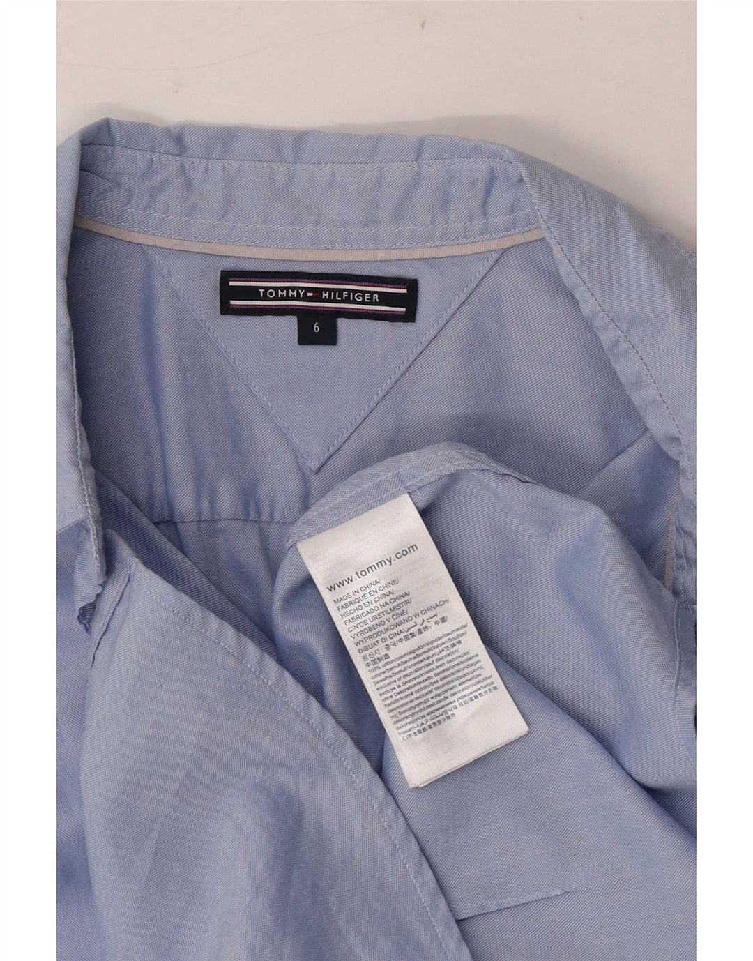 Tommy Hilfiger Damenhemd US 6 mittelblaue Baumwolle