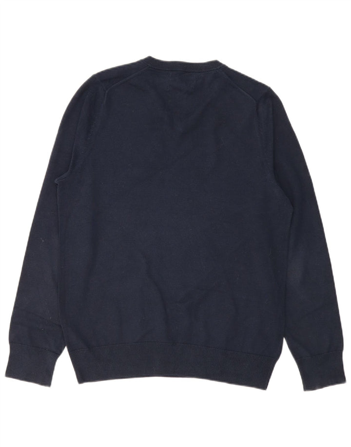 MARKS & SPENCER Mens V-Neck Jumper Sweater Medium Navy Blue Cotton