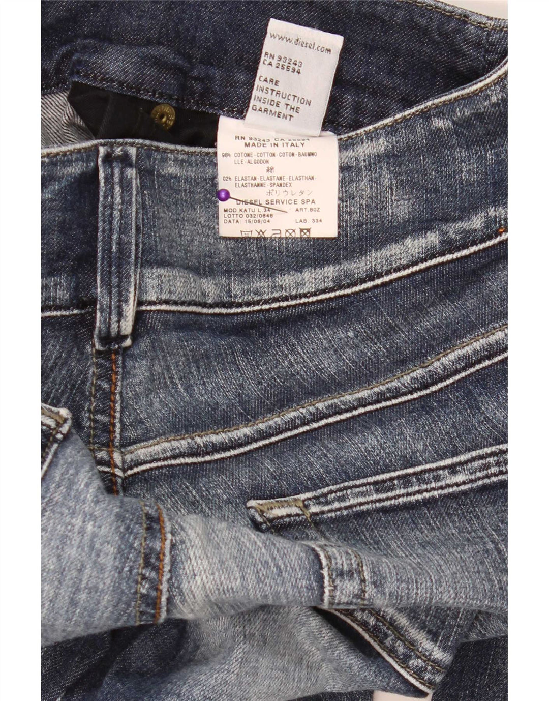 Diesel Damen Bootcut Jeans W27 L29 Blaue Baumwolle