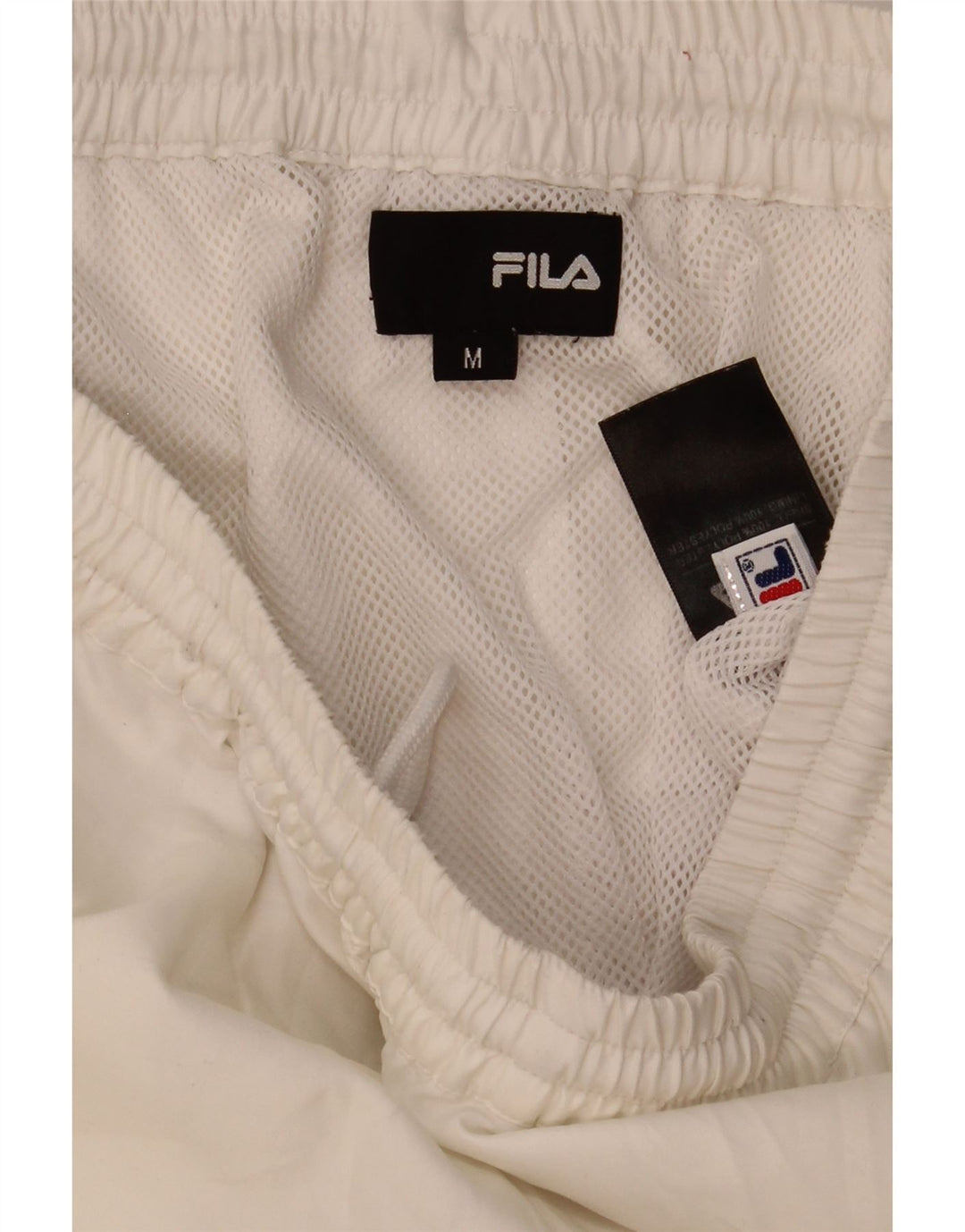 Fila Herren-Sportshorts aus mittelweißem, gestreiftem Polyester