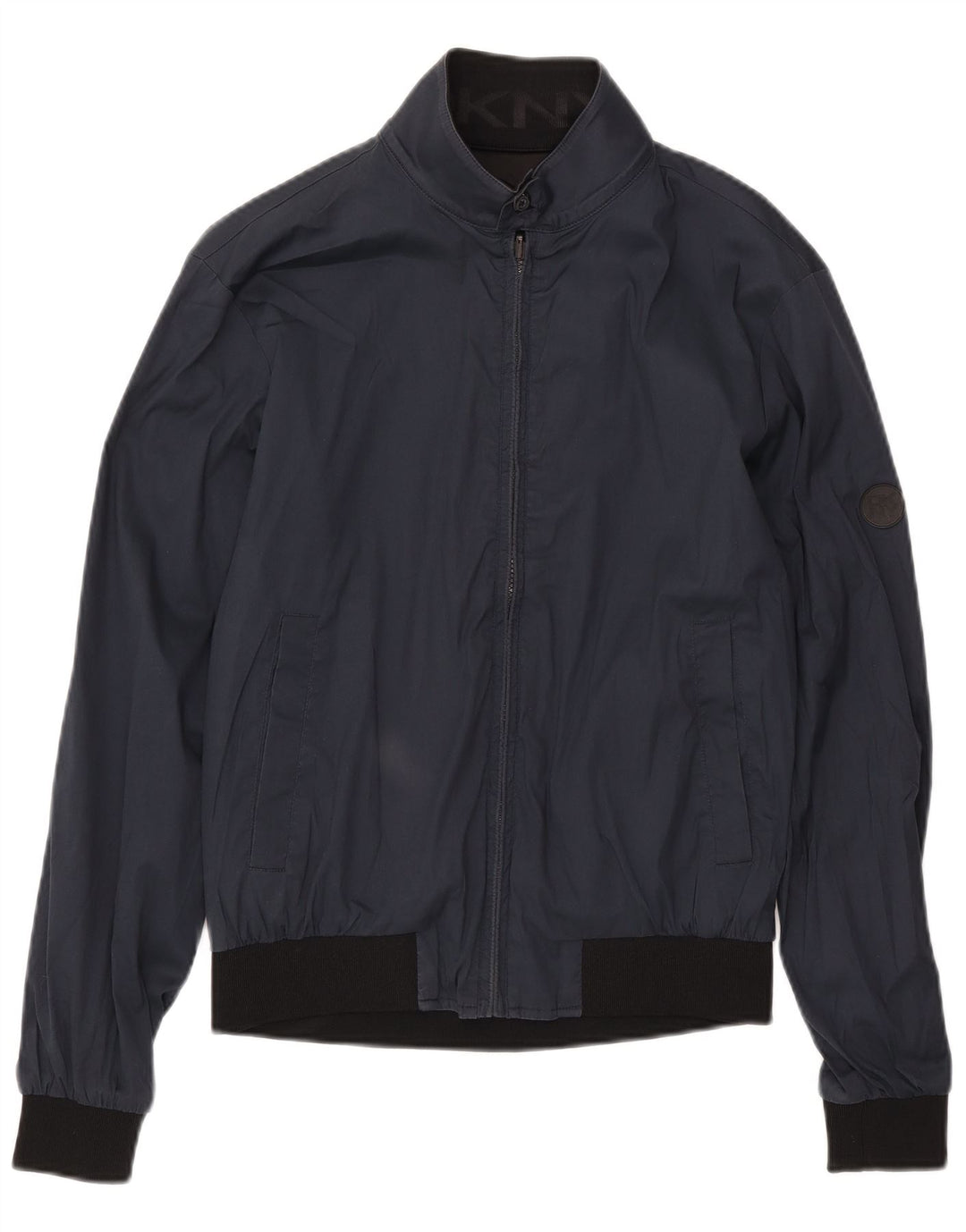DKNY Herren Bomberjacke UK 36 Small Marineblau Baumwolle